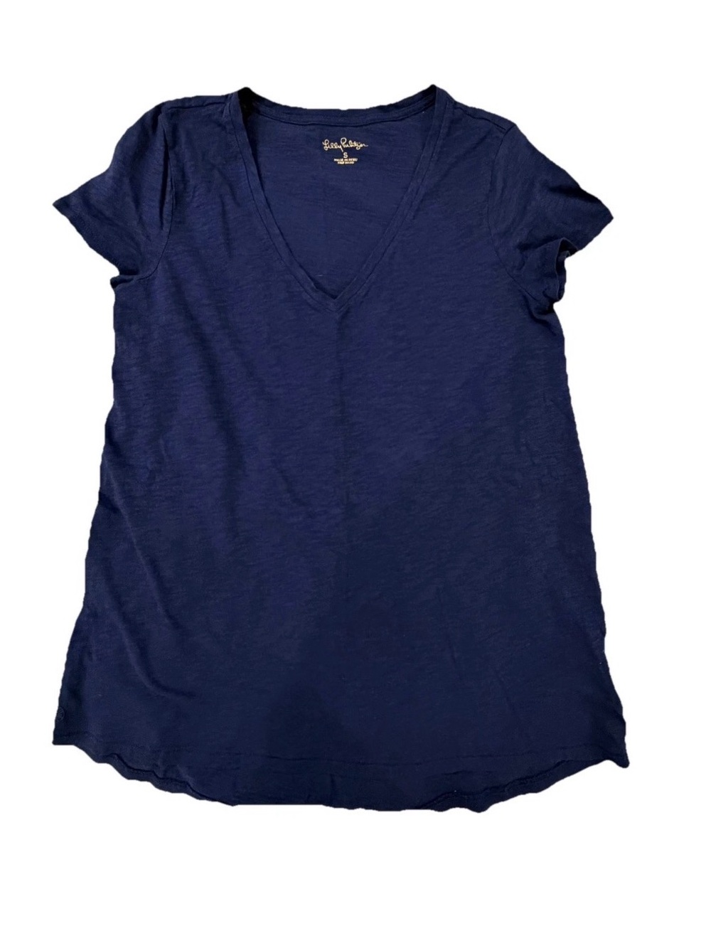 Lily Pulitzer Women's Navy V Neck T Shirt Size S